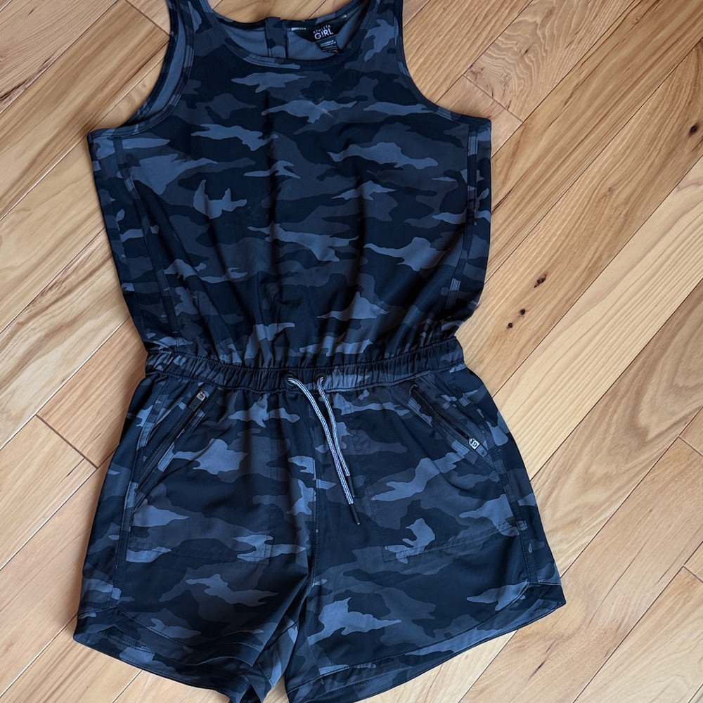 Athleta Kids Black Camo Romper
